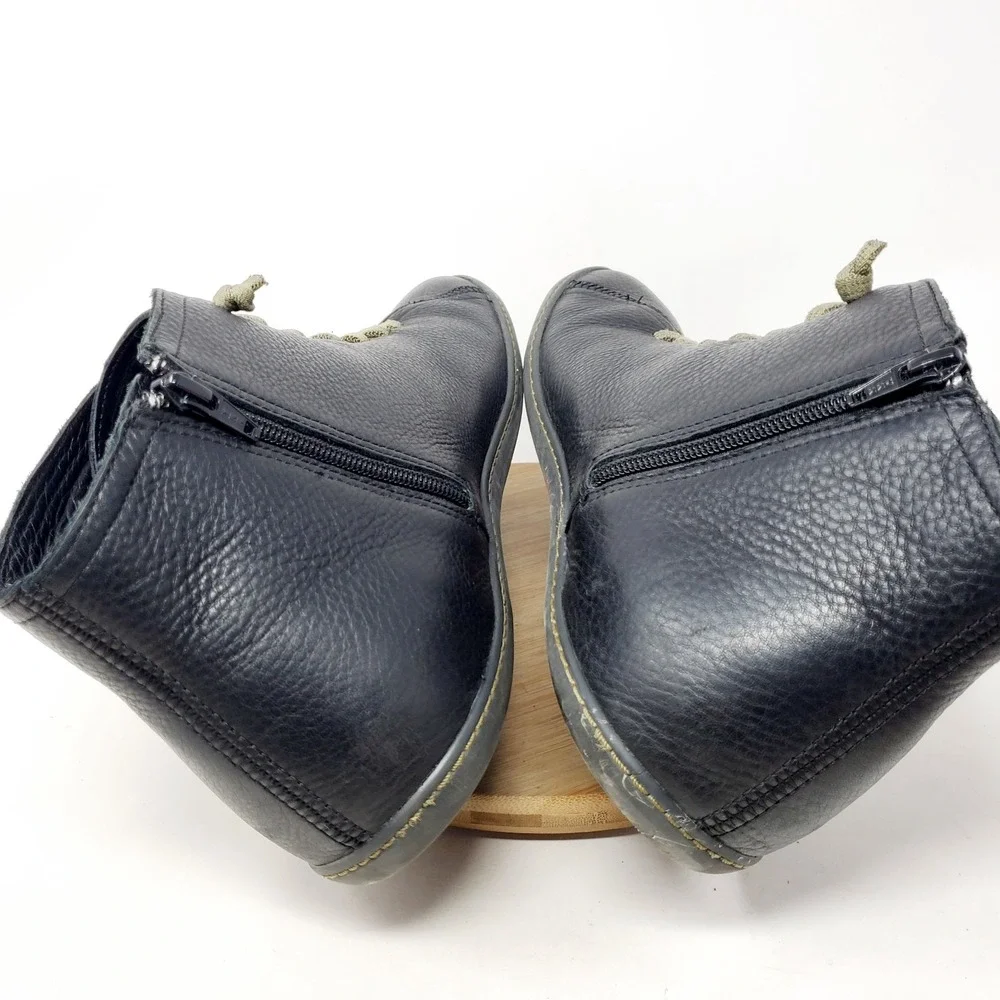 Camper Peu Shoes Mens 46 Black Leather Zip Retro Ankle Boot Sneaker WORN